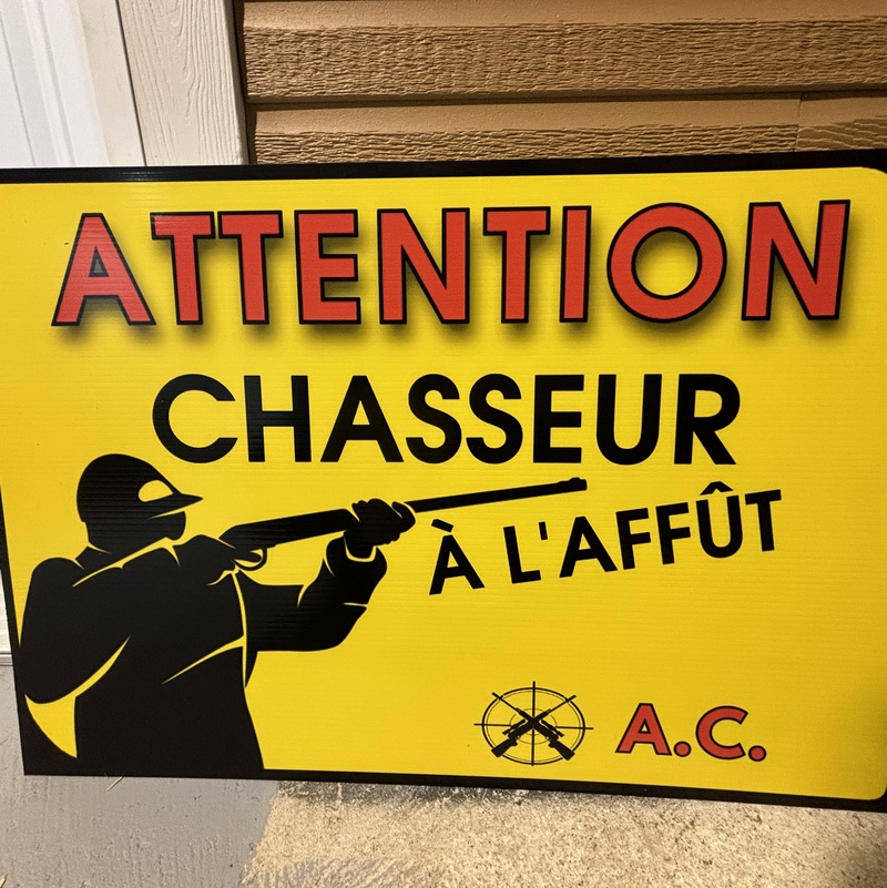 Impression sur coroplasts Pour camp de chasse et pêche