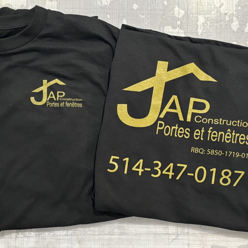 Chandail Impression sérigraphie Gold Coeur et Dos