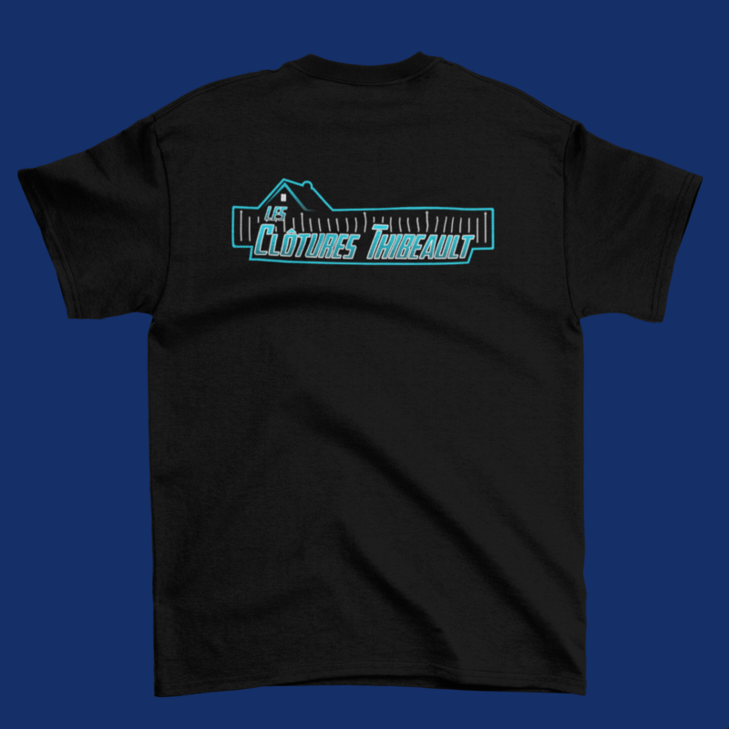 Chandail Clôture Thibeault Impression au dos.