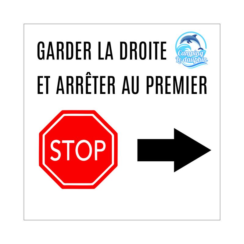 Pancarte allupanel visuel camping le dauphin